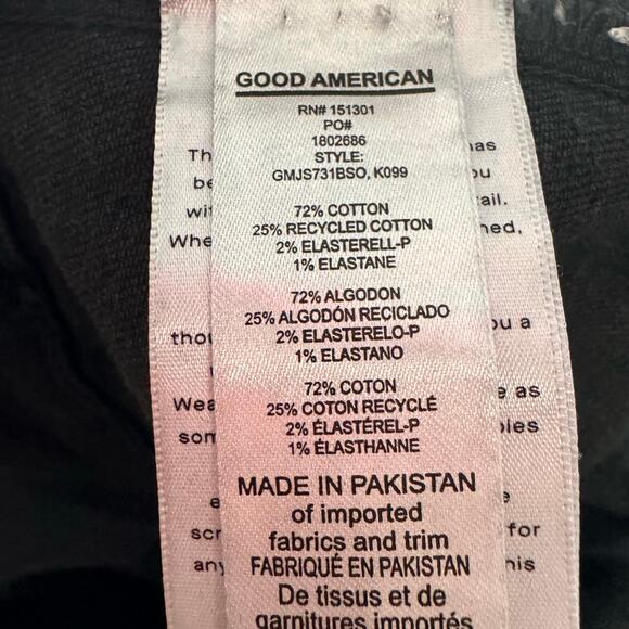 GOOD AMERICAN Women's Good Black Good Denim Jumpsuit size L - Picture 13 of 13